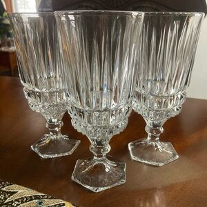 3 VTG Fostoria Heritage iced tea glasses